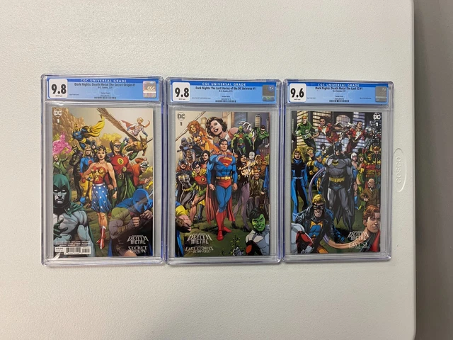 Dark Nights Death Metal 1 Variant Cgc 9.8 Set Of 3 Gary Frank Batman Dc Comic Mj