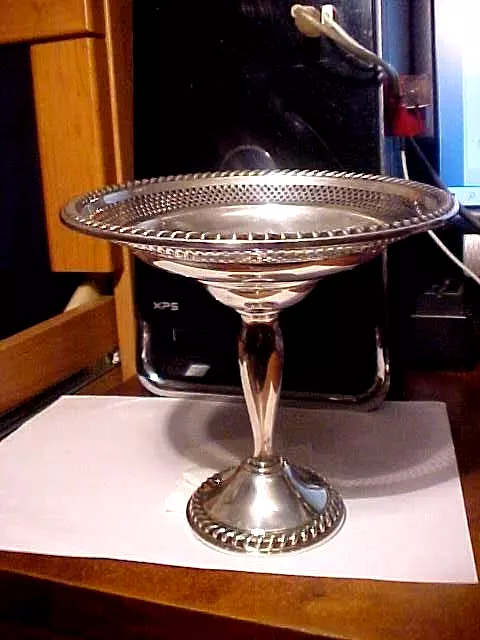 Vintage 6" Cornwell Wautrous Weighted Base Sterling Candy Compote Bowl 242 Grams