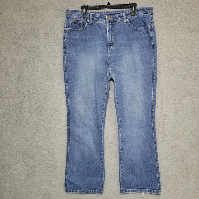 women Lee  jeans blue relaxed size 16 medium wide leg