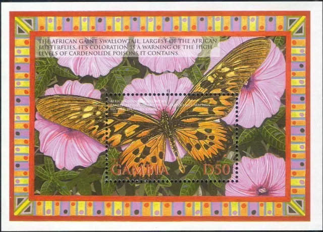 Gambie 2002 Papillon Insectes Papillons Fleur Nature Faune m s MNH