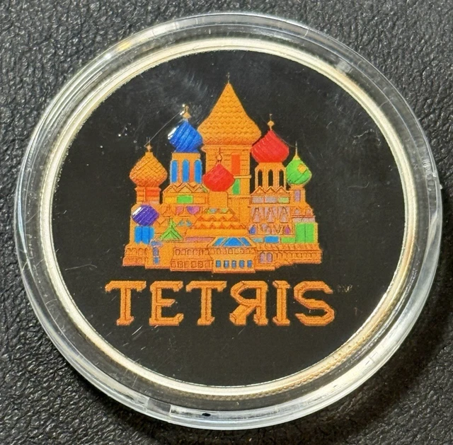 2021 1 OZ .999 Silver Niue $2 TETRIS Colorized Coin Gaming