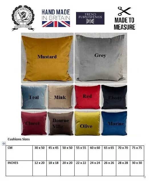 Hand Made Velvet Cushions Soft Plush Cushion Covers UNFILLED Luxury Plain Home