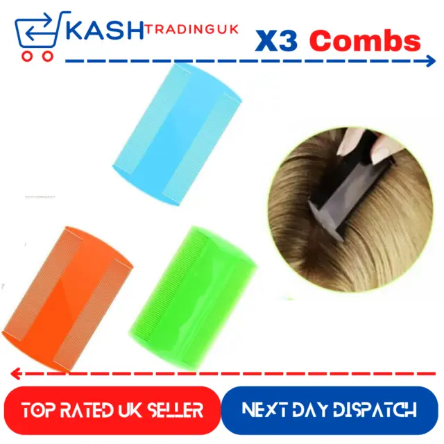 X3 Random Flea Nit Knit Comb Hair Lice Eliminate Nits Itchy Scalp! - KashTrading