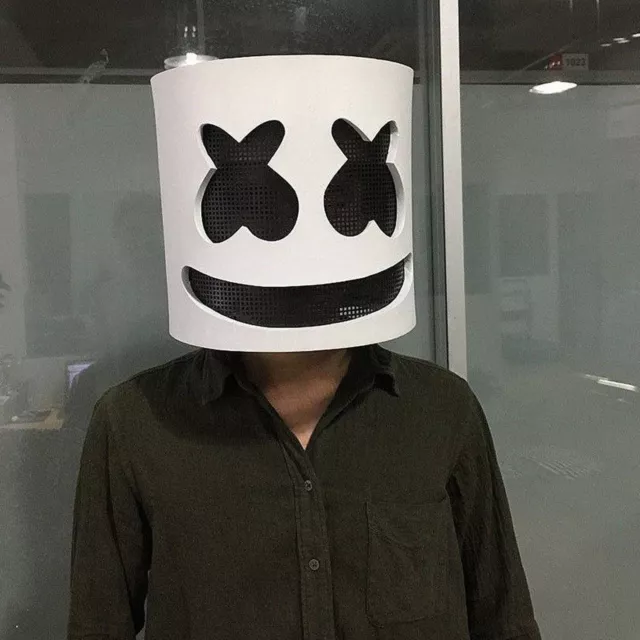 Casco Maschera MarshMello-DJ Cosplay Festa Marshmallow Bar Musica Costume Halloween