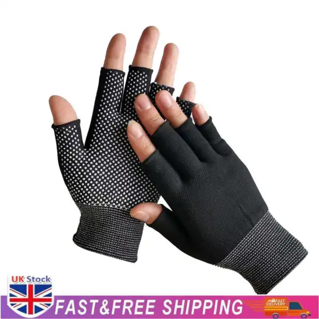 Fingerless Outdoor Bicycle Anti-skid Half Finger Fishing Gloves (Black)