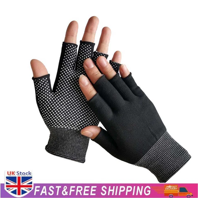 Fingerless Outdoor Bicycle Anti-skid Half Finger Fishing Gloves (Black)