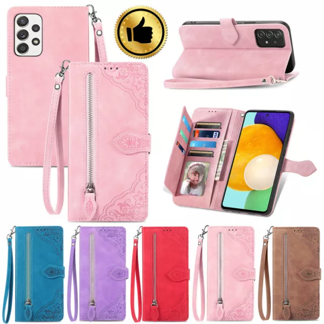 Pour Samsung A72 A52 A32 A22 A51 A71 A41 A70 A50 Coque Étui Portefeuille En Cuir