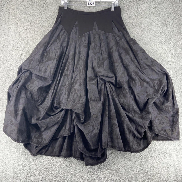 Luna Luz Island Black  Modeling  XL Maxi Skirt  Bohemian Goth Punk Gypsy Ruffle