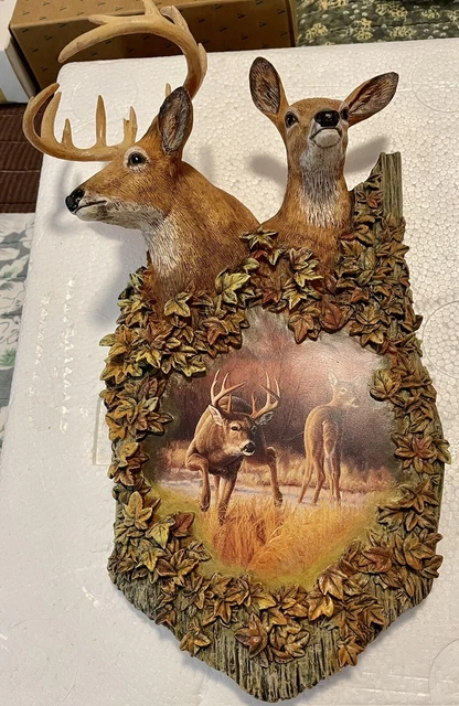 Majestic Legends WOODLAND ROYALTY #1 3D Sculptural Plate Plaque Deer Buck Doe