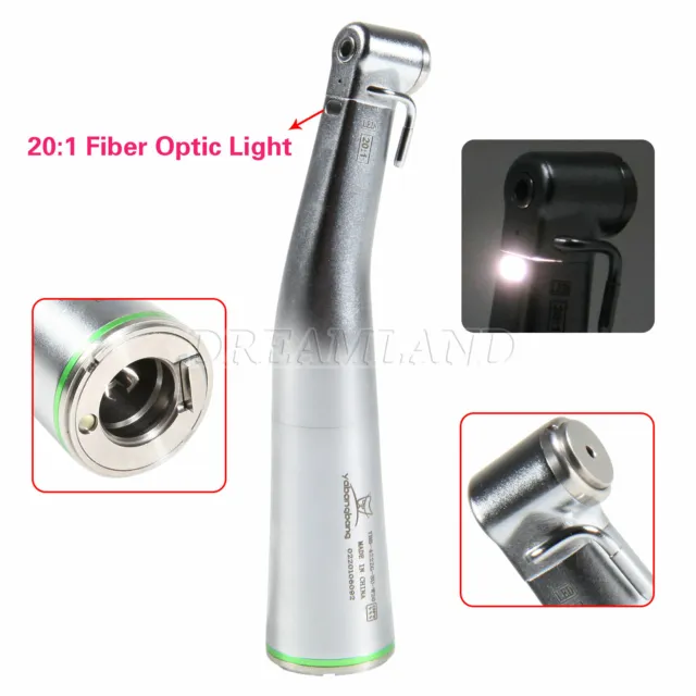 Dentaire Fiber Optic LED Contra Angle 20:1 Reduction Handpiece NSK Style Dental