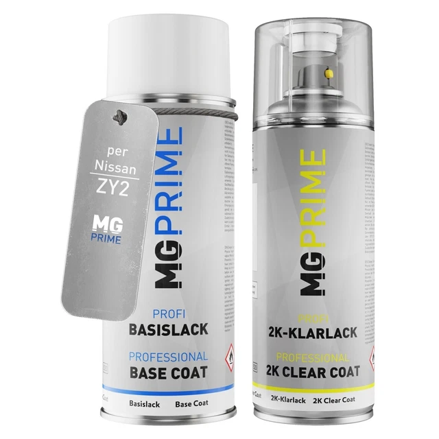 Kit Vernice Spray Nissan USA QV3 Bianco Perla – 400 Ml Base + 400 Ml Trasparente 1K, Alta Copertura E Precisione Colore