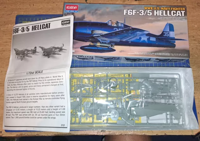 Academy 2121 Grumman F6F-3/5 Hellcat US Navy Fighter 1:72 NEU OVP