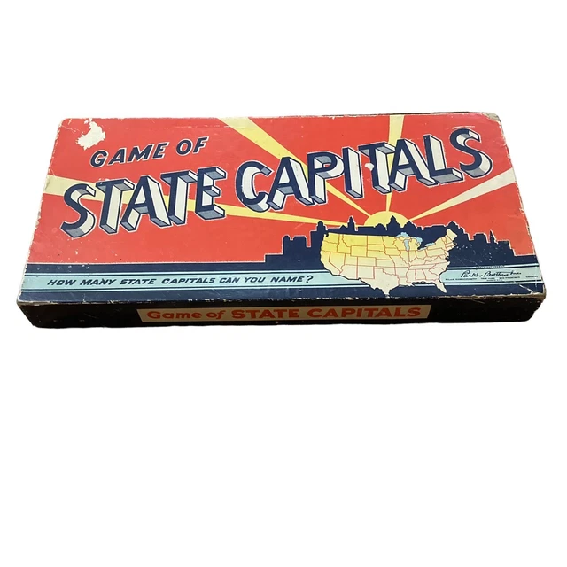 GAME OF STATE Capitals Board Game Vintage 1952 Parker Brothers 43 or 48