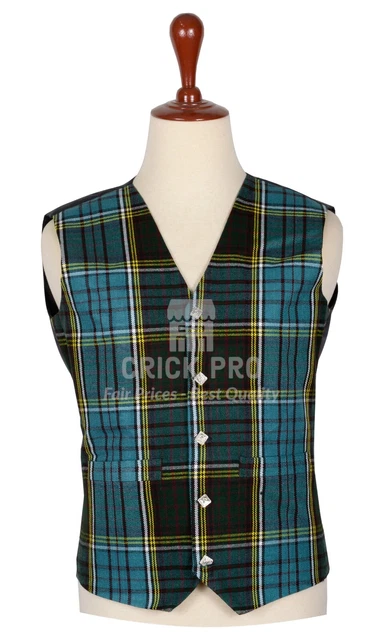 Anderson Scottish Tartan WAISTCOAT | Handmade Traditional 5 Button Kilt Vest