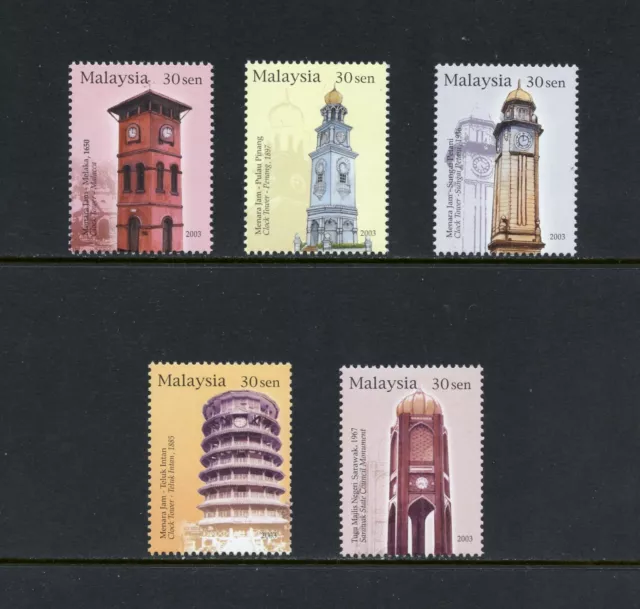 R3624 Malaisie 2003 Horloge Tours 5v. MNH