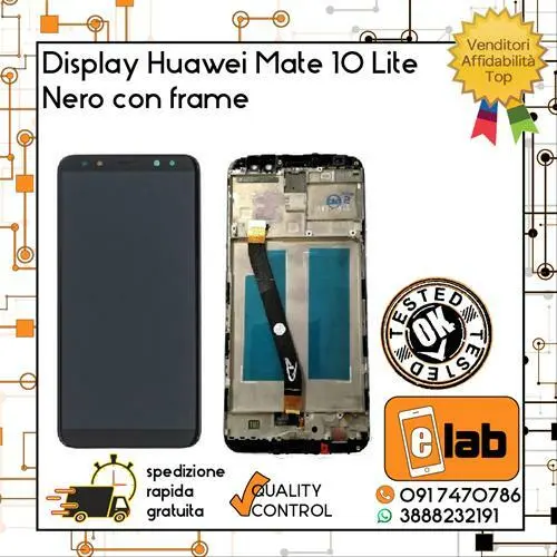 Display Touch Screen Lcd Huawei Mate 10 Lite Rne-L21 L01 Con Frame Nero Schermo