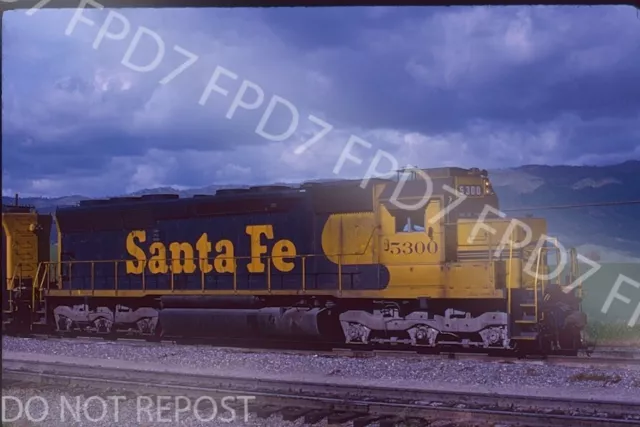 ORIGINAL SLIDE ATSF Santa Fe SD45R 5300;Bealville,CA;February 1986