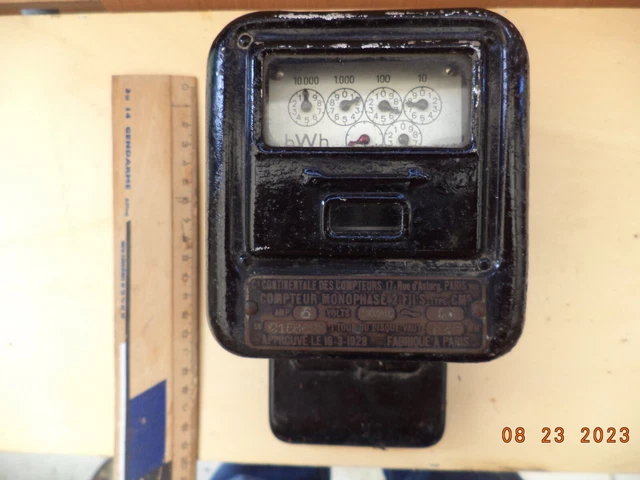 COMPTEUR BAKELITE ANCIEN Monophase Continentale & Garnier Type C5 C1