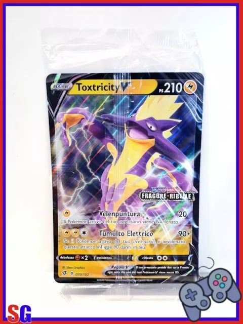 Carta Pokemon TOXTRICITY V MAX VMAX 196/192 HYPER FRAGORE RIBELLE IN  ITALIANO