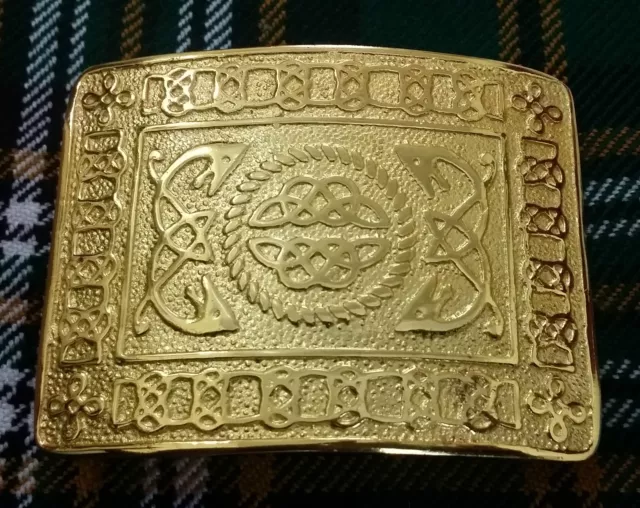 Celtic Knot Kilt Belt Buckle Gold Finish Scottish Kilt Buckles For Leather Belts