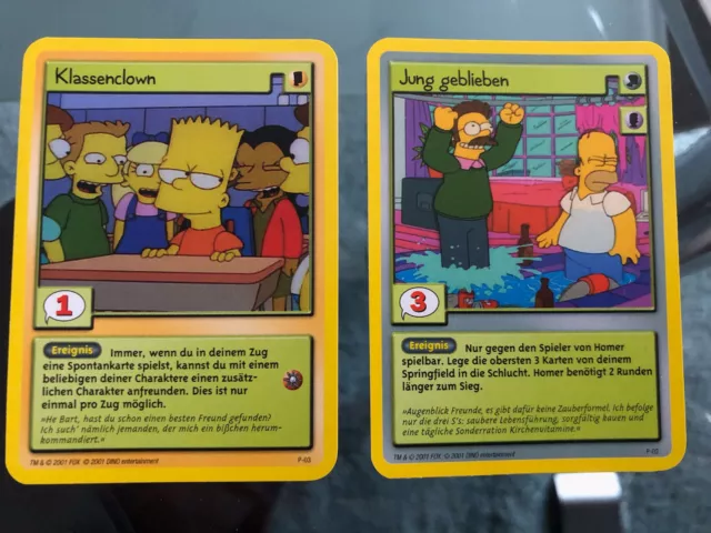 THE SIMPSONS Jung geblieben & Klassenclown Spielkarten Trading Card Game NEU