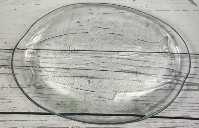 Vintage Kosta Boda Fish Serving Platter with Two Fishes By Goran Warff mcm plate