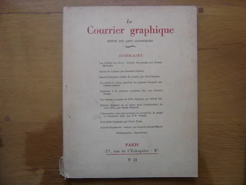 revue 1947 LE COURRIER GRAPHIQUE 31 sommaire en photo ARTS GRAPHIQUES