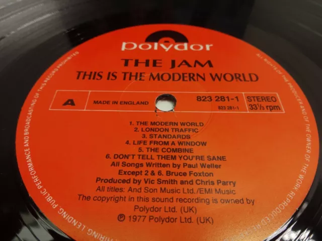 The Jam This Is The Modern World Vintage Vinyl Record LPs 12" Polydor Records 77 3