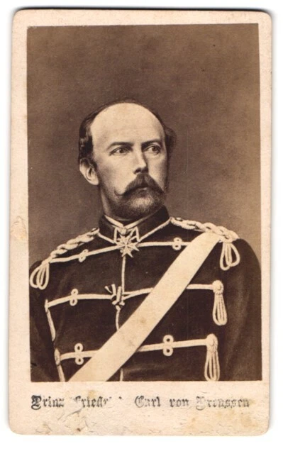 FOTOGRAFIA RITRATTO PRINCIPE Federico Carlo di Prussia in uniforme con