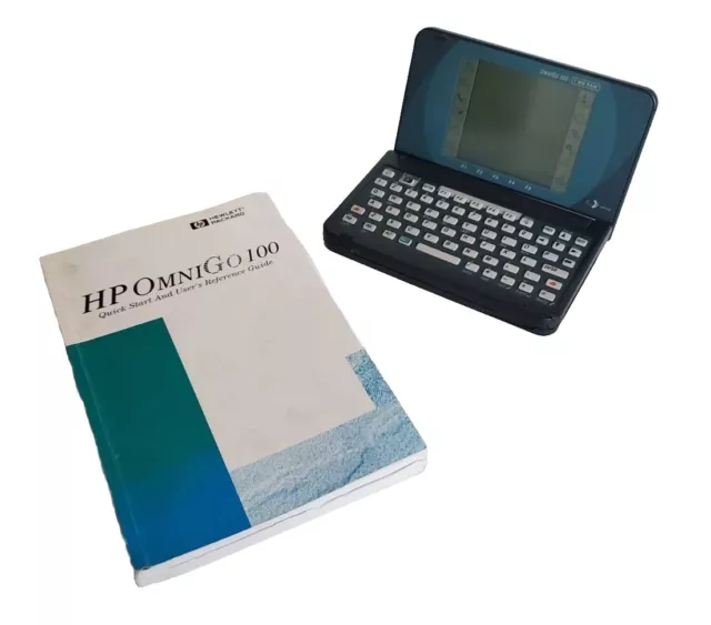 VIntage HP OMNIGO 100 Palm Top PDA Inc Stylus and Manual 1995 Spares Or Repair