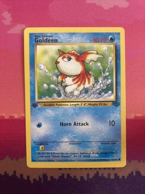 Pokemon Card Goldeen Jungle 1st Edition Common 53/64 Near Mint