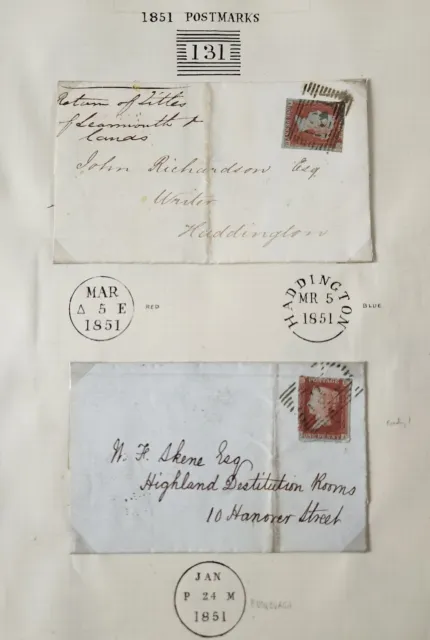 Gb Queen Victoria 2X Sg 8 1D Red Brown , Used On Covers