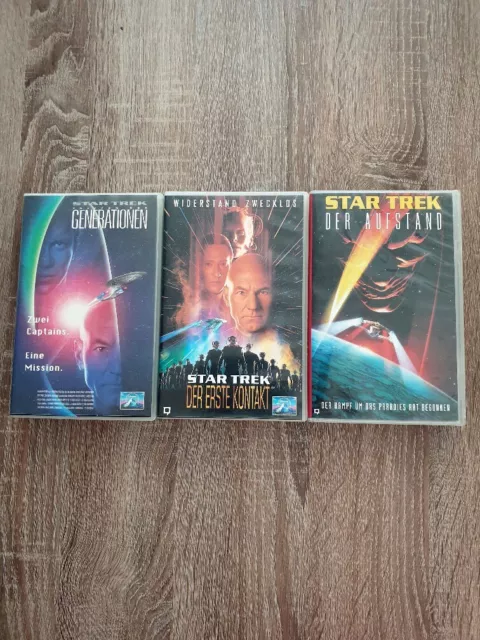 3 VHS Kassetten Star Trek:     Generationen - Der erste Kontakt - Der Aufstand