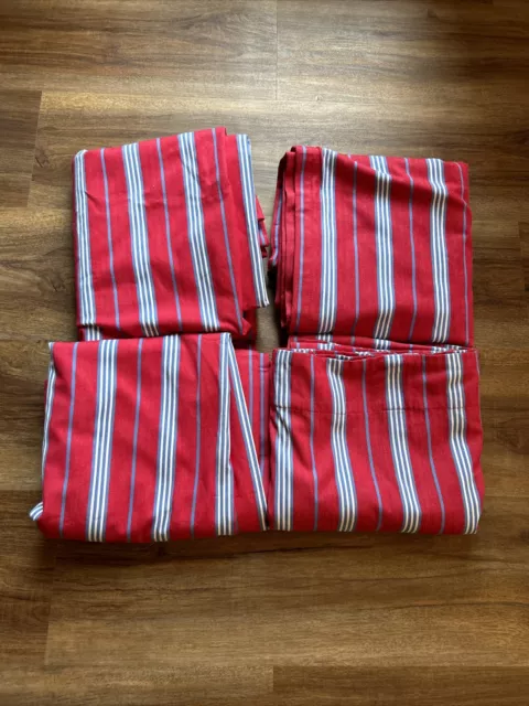 Pottery Barn Kids set of 4 Curtain Panels 44 x 84 Classic Red Blue Stripe Lined Pottery Barn Kids set of 4 Curtain Panels 44 x 84 Classic Red Blue Stripe Lined