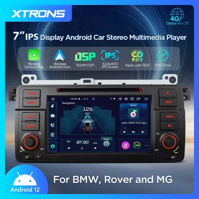 AUTORADIO GPS Android 12 BMW E46 WiFi 4G CARPLAY AUTO DSP USB XTRONS IX7246B 8GB