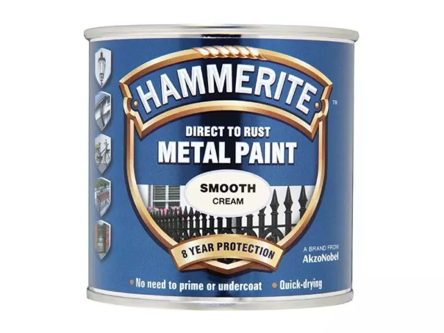 Hammerite - Crème pour peinture métallisée finition lisse à la rouille 250ml