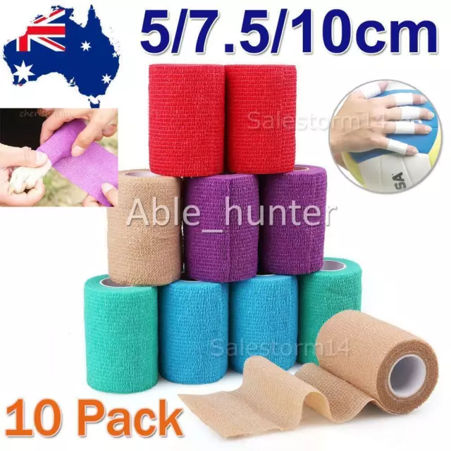 10X Self-Adhesive Cohesive Wrap Bandage Elastic Waterproof First Aid Gauze Tape