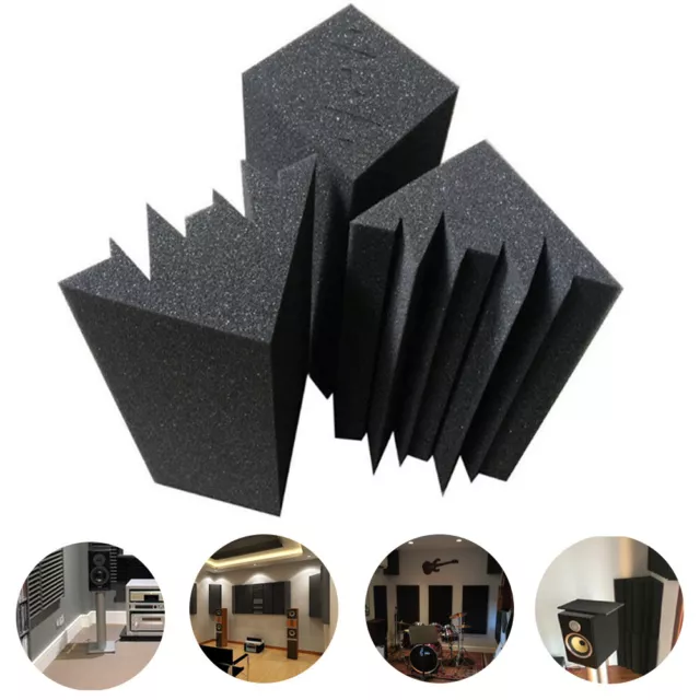 12/24X Acoustic Wall Panel Tiles Black Pad Studio Sound Proofing Insulation Foam