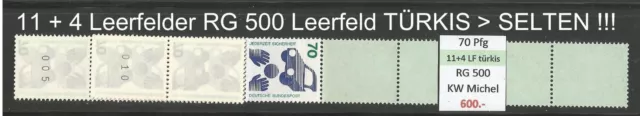 RM Unfallverhütung 70 Pfg RG 500 ROLLENENDE RE 11 + 4 LF türkis (SELTEN !!!) **