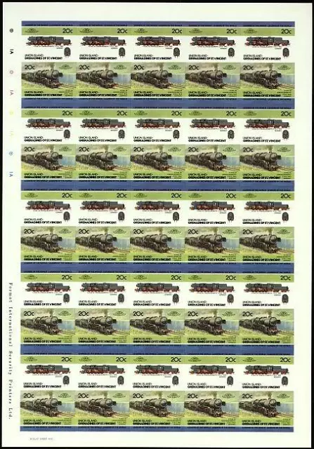 1942 German Class 42 Kriegslokomotiv 2-10-0 Imperf/Imperforate Train Stamp Sheet