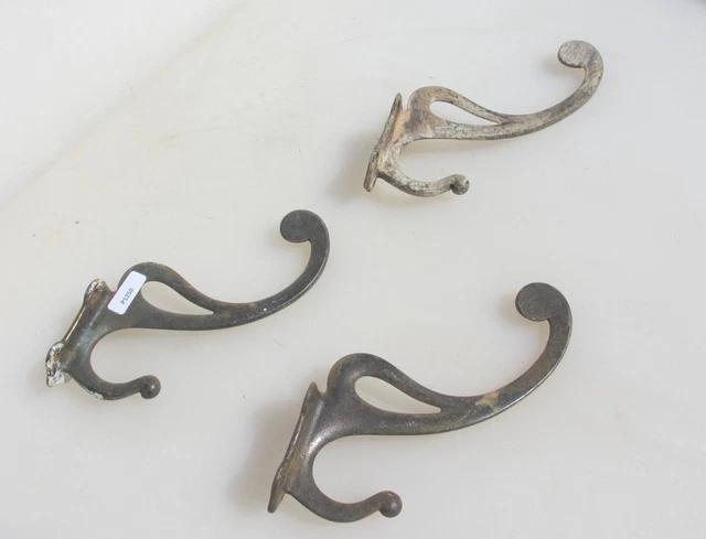 Antique Iron Coat Hooks Hat Hangers Old Art Nouveau Antique Vintage