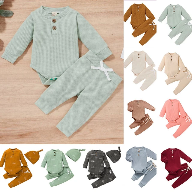Top tuta con pagliaccio neonato bambine + pantaloni + set cappello vestiti per neonati