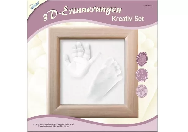 3D Erinnerungen Kreativ-Set Abdruck Handabdruck Fußabdruck Geschenkidee