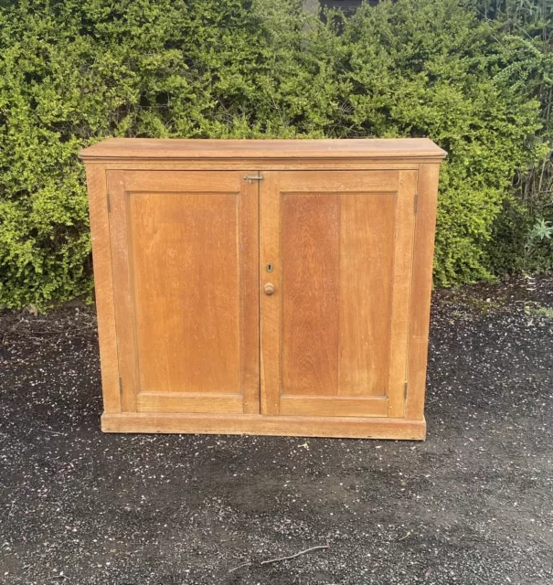 Antique Victorian Solid Oak School Cupboard / Storage