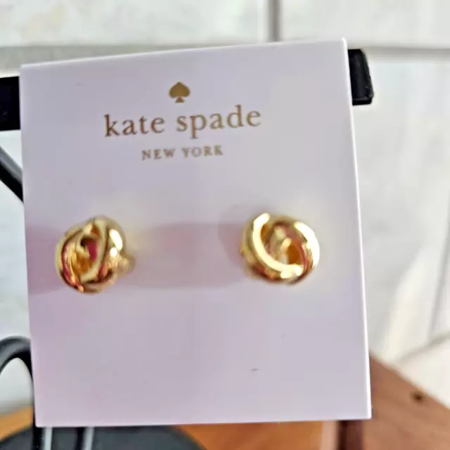 kate spade- Dainty Sparklers- Knot Stud Earrings- Gold- NWT- $48