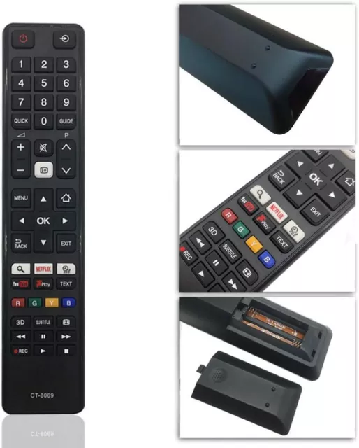 New Original CT- 8069 Toshiba TV Replacement Remote Control – Black