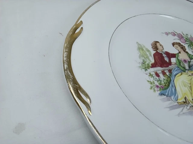 Assiette céramique de St-Amand Ceranord collection Watteau décor amours galants 4