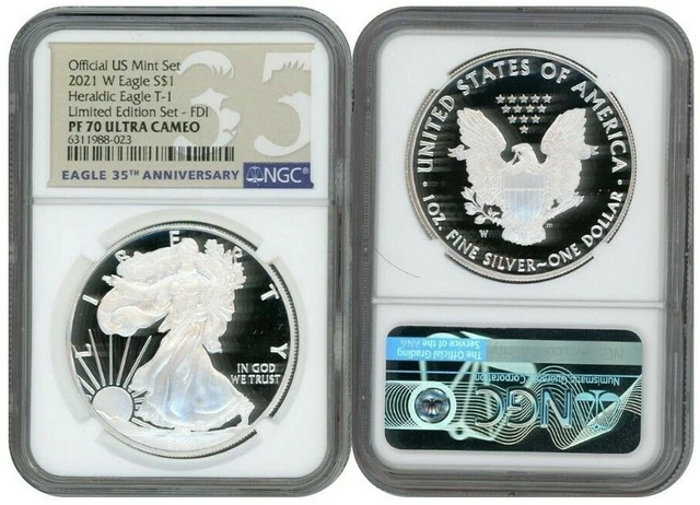 2021 W Silver Eagle S$1 Heraldic T1 Limited Edition Ngc Pf 70 Fdi Ultra Cameo F8