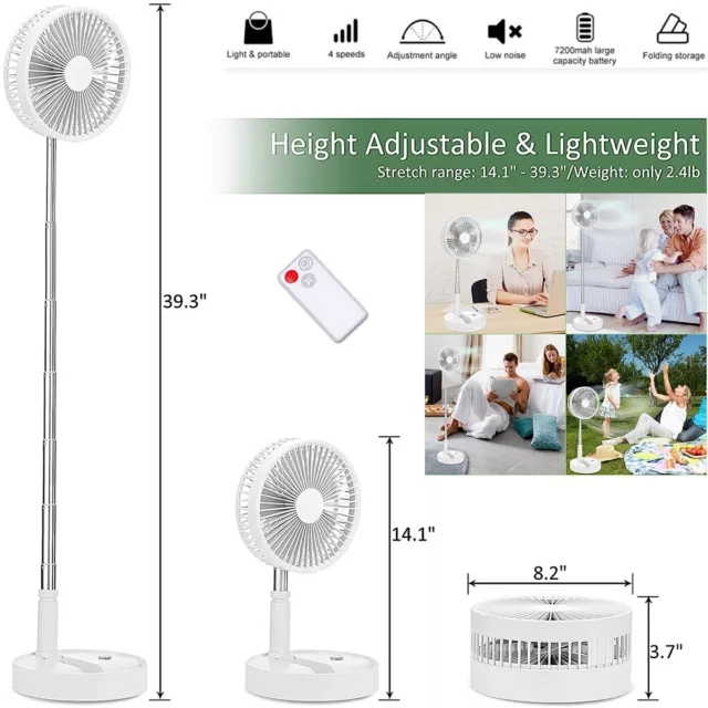 Desk And Table Fan Air Circulator Fan Portable Travel Fans Adjustable Height