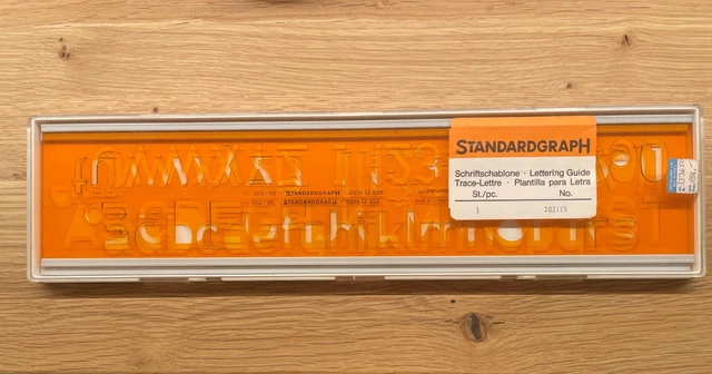 2 Original STANDARDGRAPH Schriftschablonen N° 202/25  OVP , TOP !